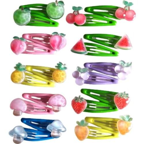 2 PCS New Lovely Sequined Grape Peach Kids Hairpins Baby Hair Clips Headdress Girls Hair Accessories Children Headwear