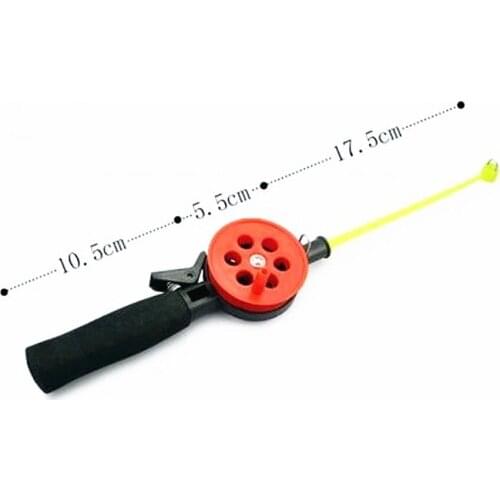 34CM Mini Ice Fishing Rod Portable Plastic Fish Rod Winter Stream Fishing Pole