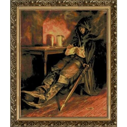 Resting Man Big Version Top Quality sewing Embroidery Needlework 14CT Unprinted Art Cross Stitch Kits DIY Handmade Home Decor