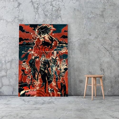 Wall Art Canvas Painting Anime Picture Print Jotaro Kujo Home Deco JoJos Bizarre Adventure Poster For Living Room Modular Frame