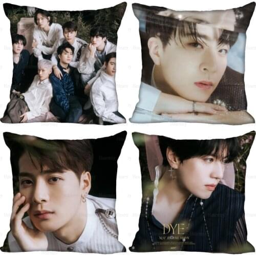 New KPOP GOT7 Pillow Case For Home Decorative Silk Pillows Cover Invisible Zippered Throw PillowCases 40X40,45X45cm 0512