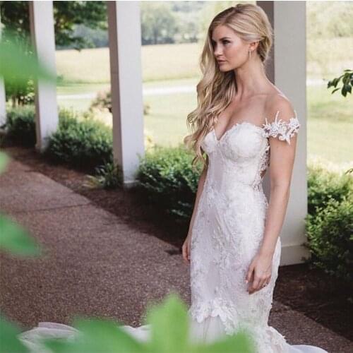 Luxury Mermaid Wedding Dresses Sheer Off The Shoulder Vintage Appliques Backless Vestido De Novia White Ivory Sexy Bridal Gowns