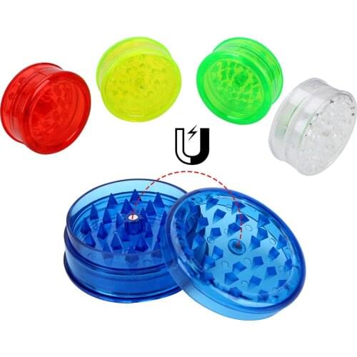 60MM 3 Layers Plastic Herb Grinder Tobacco Spice Crusher Tobacco Grinder Random Hand Muller Moledor Grinder