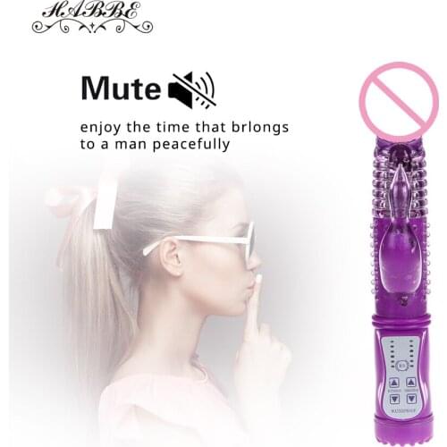 Sex Toys Dual Vibration Wand Vibrator USB Rechargeable Vibrators for Women Dildo Telescopic Rotating Bead Rods Adult Sex Product