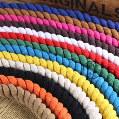 22Meter/roll Cotton Three twisted Rope String Cord Twine Sash Craft Cotton Thick Cords For Handmade Decorative 12mm