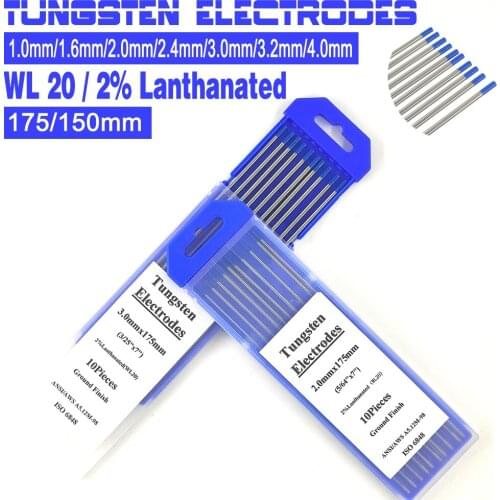 10pcs 150mm/175mm 2% Lanthanated WL20 Tungsten Electrodes TIG Welding Rods 1.0/1.6/2.0/2.4/3.0/3.2/4.0mm Tig Rods