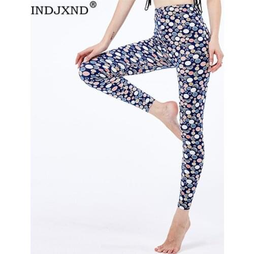 INDJXND Women Push Up Leggings Fitness Sexy Elastic Workout Leggins High Waist Women Polyester High Quality Dot Style Legging