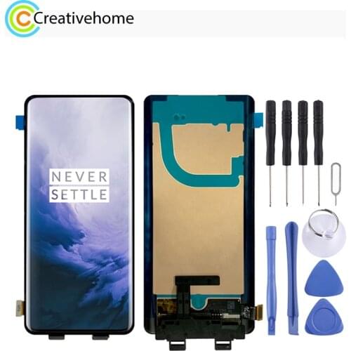 LCD Screen and Digitizer Full Assembly (AMOLED Material) for OnePlus 7 Pro(Black)