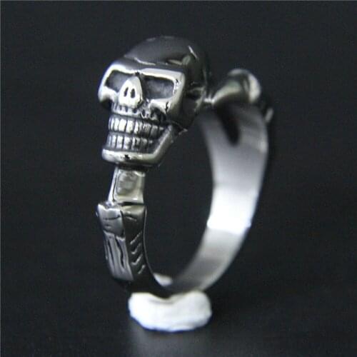 1pc Support Dropship Unisex Skull Ring 316L Stainless Steel Jewelry Band Party Polish Skull Ring