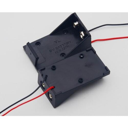 800pcs/lot MasterFire Single Slot 1x 9V Battery Clip Holder Black Case Storage Box Socket Cover with Wire Leads High Quality