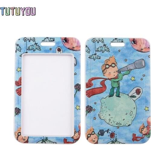 1pcs PC2770 Cute Prince And Fox Lanyard Card Holder Student Hanging Neck Mobile Phone Lanyard Badge Subway Access Card Holder