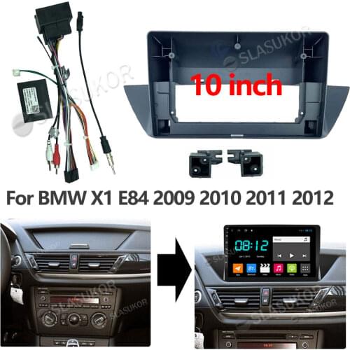 10 inch For BMW X1 E84 2009 2010 2011 2012 Wires Board Control CANBUS Stereo Panel Dash Installation DVD Plastic Fascia Frame