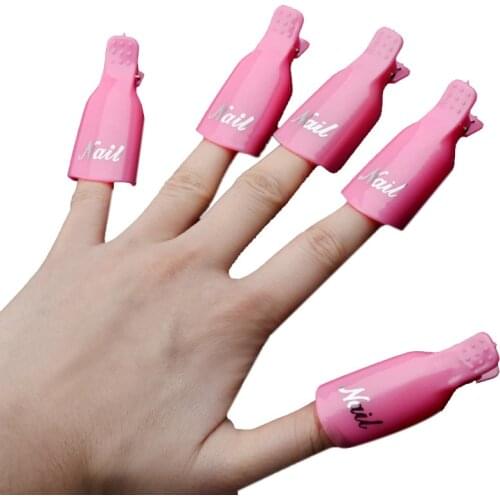 10pcs Nail Art Soak Off Clip Cap UV Gel Polish Remover Wrap Tool for Fingers Nail Care Varnish Removal Manicure Tools