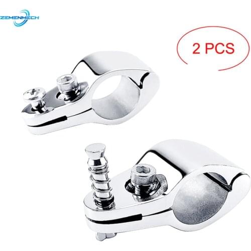 2PCS 316 Stainless Steel Boat Bimini Top Hinged Jaw Slide Clamp Fitting Marine Hardware Yacht 22 or 25mm Tube Rail Accessories