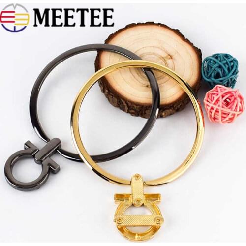 Meetee 2pcs 8.8*14cm Metal Round Handles Luggage Hardware Accessories DIY Leather Crafts Bag Decoration Material F1-58