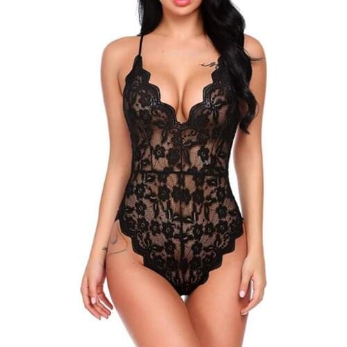 2020 New Women Teddy Lingerie Sexy Hot Erotic Dress Porno Plus Size Sexi Underwear Transparent Lace Lenceria Sex Costumes