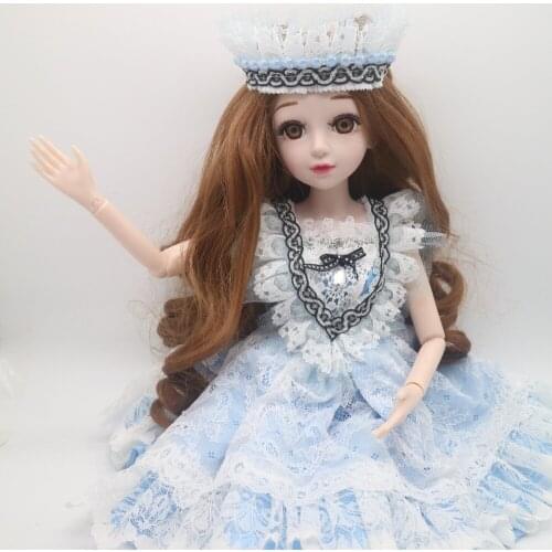 60cm female Plastic joint moveable doll,selling doll with dress,wig and shoes