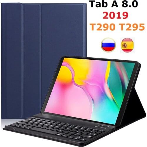 8'' Russian Spanish Coque For Samsung Tab A 8.0 2019 T290 T295 Case with Keyboard Wireless for Samsung Tab A 8.0 T290 T295 Cover