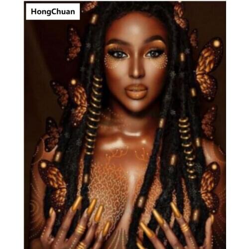 African tribe sexy girl full square round diamond paintingcross stitch 5D DIY rhinestone mosaicembroidery New YearChristmas gift