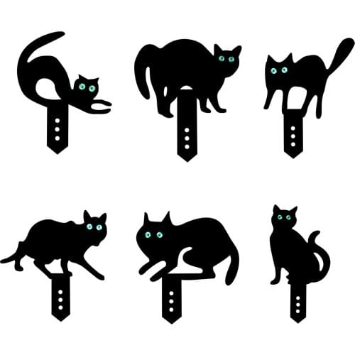 Acrylic Stakes with Cat shape Garden Decorative Stakes Patio Lawn Ornaments Decor jlrr