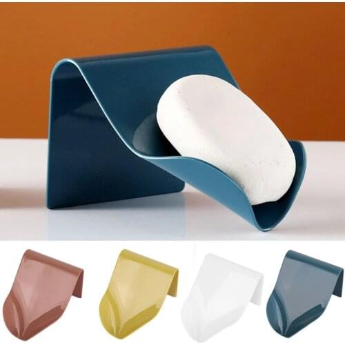 Seamless Wall-Mounted Soap Holder Drainage Storage Finishing Racks Strong Seamless Stickers Hole-Free Soap Box