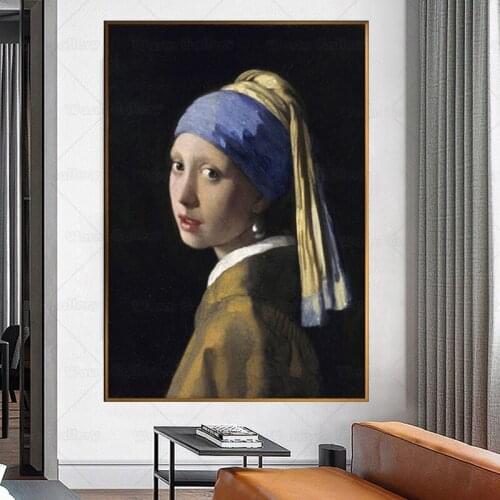 The Girl With A Pearl Earring Famous Wall Paintings Classical Portrait Art Canvas Prints Home Decor
