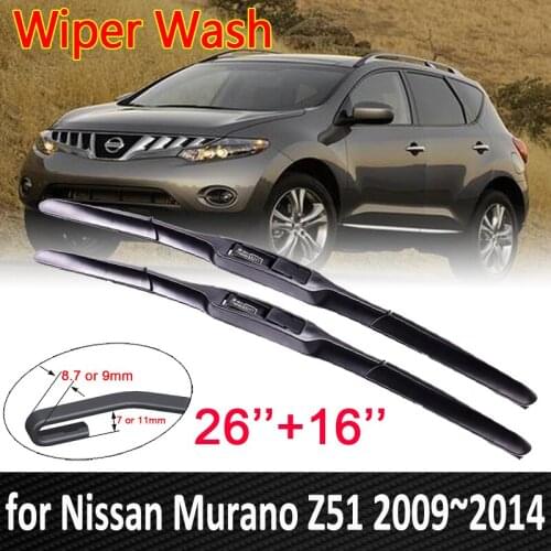 For Nissan Murano Z51 2009 2010 2011 2012 2013 2014 Car Wiper Blades Front Windscreen Windshield Wipers Car Accessories Stickers