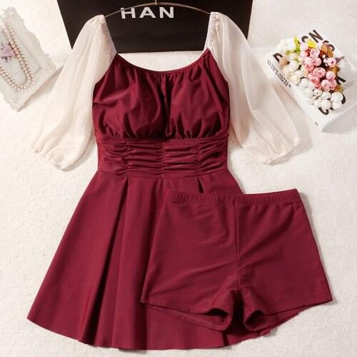 Women Patchwork Short Sleeve Suits Bikini Tankini Set Plus Size Bathing Suit Swimwear Swimsuit Biquinis Swimming Beachwear