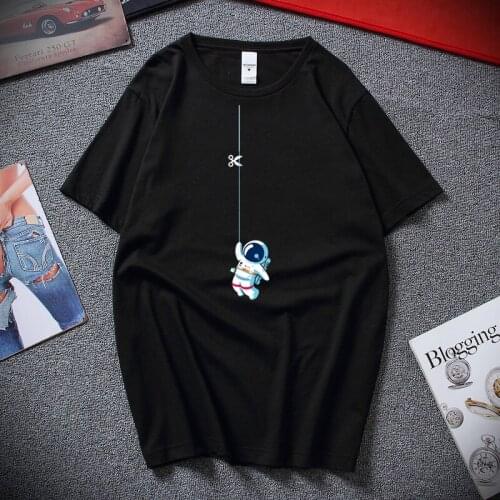 Astronauts'Humorous and Funny Printed T-shirts Cotton Mens T-shirts Womens Summer T-shirts Fashion Origin Style European Size