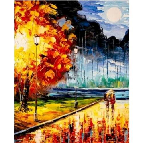 GATYZTORY Frame Abstract Street Diy Painting By Numbers Landscape Paint By Number Handpainted Gift Wall Decor Frame