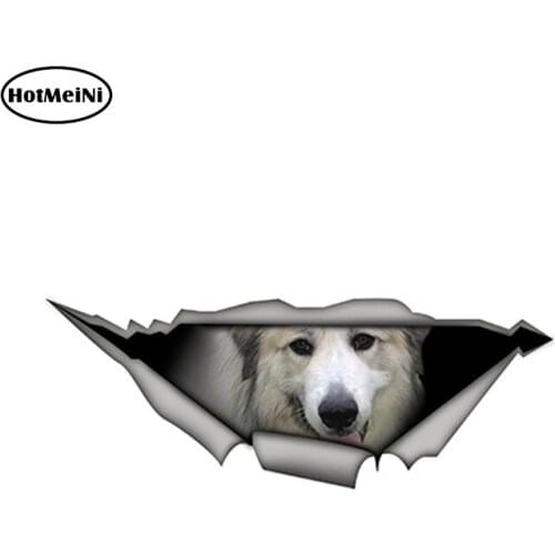 HotMeiNi 15cm x 6cm Great Pyrenees Car Stickers Funny Pet Dog Vinyl Laptop Decal Waterproof 3D Car Styling Stickers Decoration