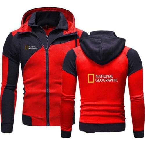 National-Geographic Graphic Hoodies Men Survey Expedition Scholar Comfortable Harajuku Sweatshirt Casual Wear Zipper Coats