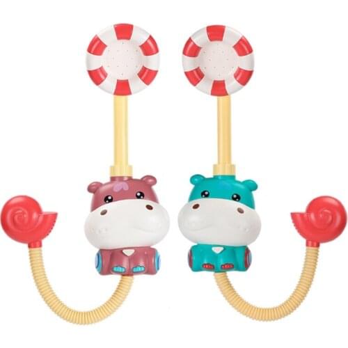 J60B Cartoon Shower Head Bath Toy Water Sprinkler Interactive Water Squirt for Sand Beach Bathtub Toddler Gift Bend-Free Head