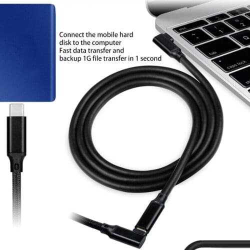 448F 90 Degree USB C Extension Cable Right Angle USB 3.1 Type C Male to Female Extension Fast Charging Cable