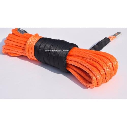 Free Shipping 8mm*15m Orange Synthetic Winch Rope for Electric Winches,Plasma Winch Cable,ATV Winch Line for Vehicle