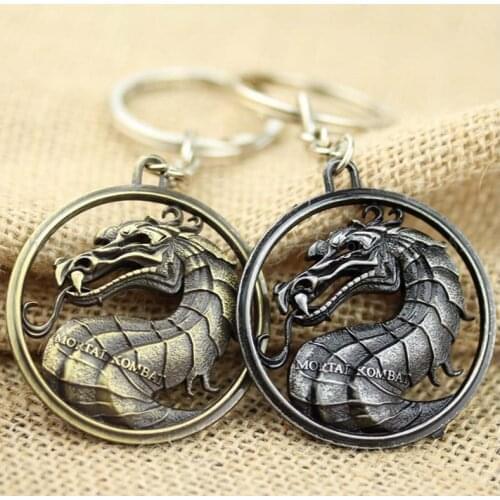 Gragon Keychain Hot Game Mortal Kombat Key Ring Metal Key Holder For Gift Chaveiro Key chain Jewelry for cars