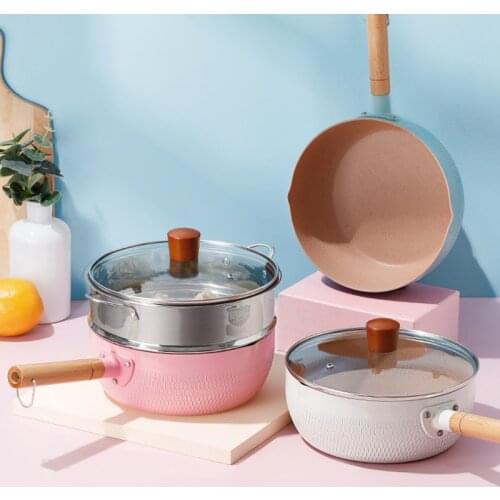 Small Milk Pot Thickened Omelet Pan Non-stick Egg Pancake Steak Pan Cooking Egg Ham Pans Maifan Stone Cookware Milk Food Soup Po