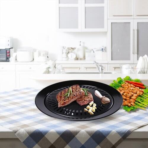 Master Grill Pan Smokeless Korean BBQ Plate Kitchen Outdoor Barbecue Cooking Tools for Indoor Outdoor Camping Grilling