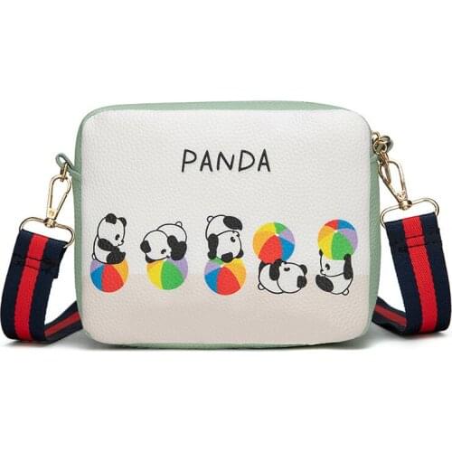 Cartoon Cute Women Girls PU Leather Crossbody Bag Change Purse Ladies Square Messenger Bag Casual Shoulder Bag