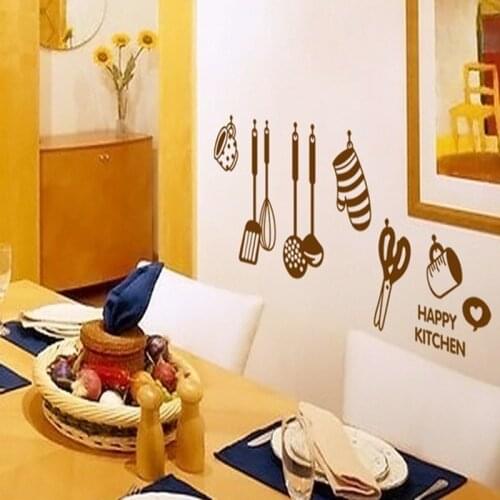 Cartoon Kitchenware Kitchen Wall Stickers Refrigerator Restaurant DIY Removable PVC Wall Paste Decoration Furniture Stickers