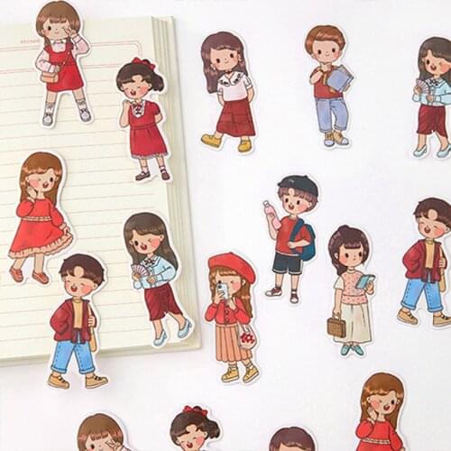 20 pcs /Pack In Love Boys and Girls Person Collage Decoration DIY Diary Journey Stickers