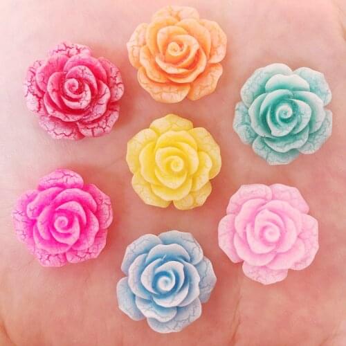 New 30PCS 20mm Resin Cute Crack Flower Flatback Stone Child Scrapbook Buttons Crafts R75*3