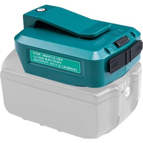 NEW Dual USB Charger Adapter Converter Power Source for Makita 14-18V ADP05 18V BL1815 BL1830 BL1840 Battery With LED Work Light
