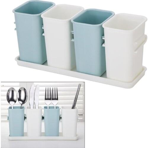 Kitchen Plastic Utensil Holder Flatware Silverware Cutlery Caddy Organizer Rack 85AC