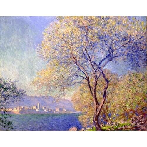 Needlework,Cross stitch,Monet cherry tree impression 14CT Unprinted Embroidery kits Arts Cross-Stitching,DIY Handmade Decor