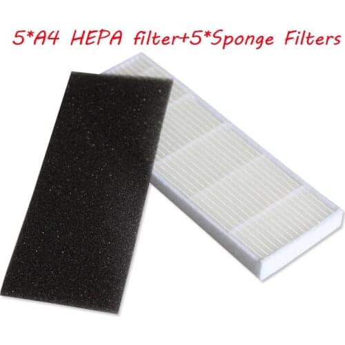 5*HEPA filter+5*Sponge Filters for chuwi ILIFE A4 Robot Vacuum Cleaner Replacement ilife A4 hepa filters Robot Vacuum Cleaner