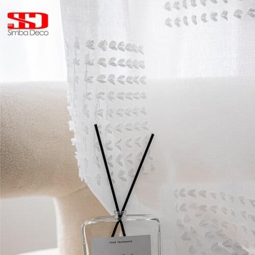 Modern Jacquard White Tulle Curtains For Living Room Transparent Volie Fabric Bedroom Kitchen Blinds On Window Single Panel