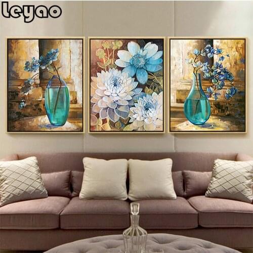 5d Multi-picture Combination diy Diamond Embroidery flower european style decor for living room hand made mosaic gift