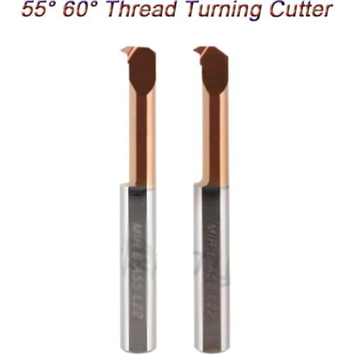 Solid Carbide Lathe Boring Cutter Coated Mini Internal Small Hole MIR Thread Turning Tools Boring Cutter Bits 55 60 Dgree