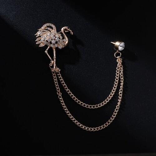 Creative Animal Bird Tassel Chain Brooch Suit Jacket Corsage Collar Pin Accessories Sweater Cardigan Pin